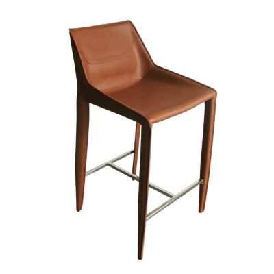 Picture of Modrest Halo - Modern Cognac Saddle Leather Counter Stool