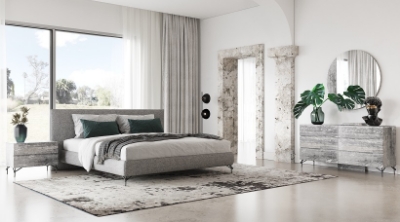 Picture of Nova Domus Aria - Italian Modern Multi Grey with texture Round Mirror