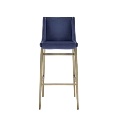 Picture of Modrest Mimi - Contemporary Blue Velvet + Brass Counter Stool Set of 2