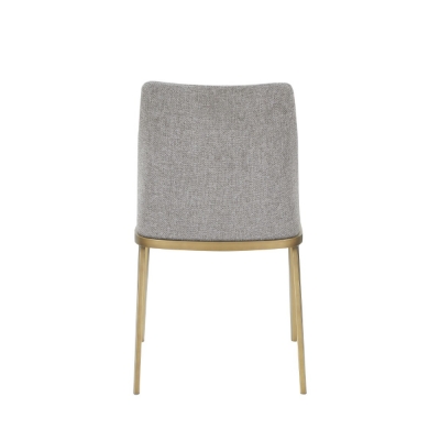 Picture of Modrest Brent- Contemporary Light Grey Fabric + Brass Dining Chair Set of 2