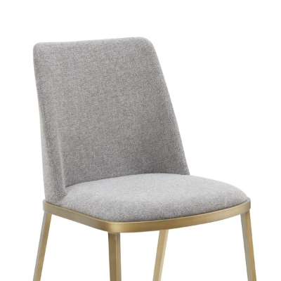 Picture of Modrest Brent- Contemporary Light Grey Fabric + Brass Dining Chair Set of 2