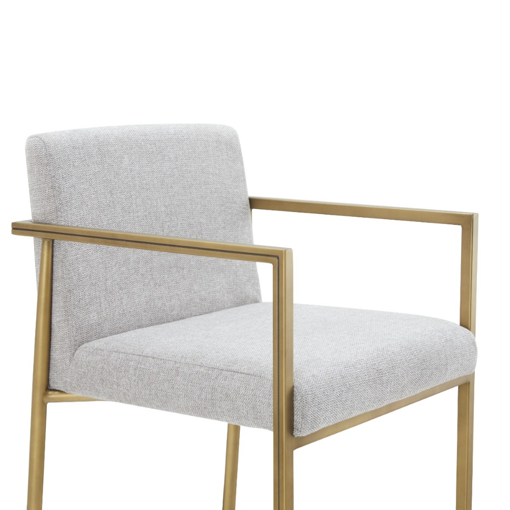 Picture of Modrest Burnham- Contemporary Light Grey Fabric + Brass Counter Stool 