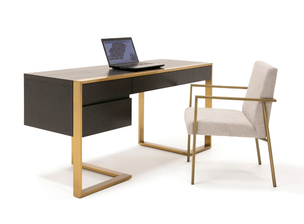 Picture of Modrest - Modern Fauna Wenge and Brass Desk