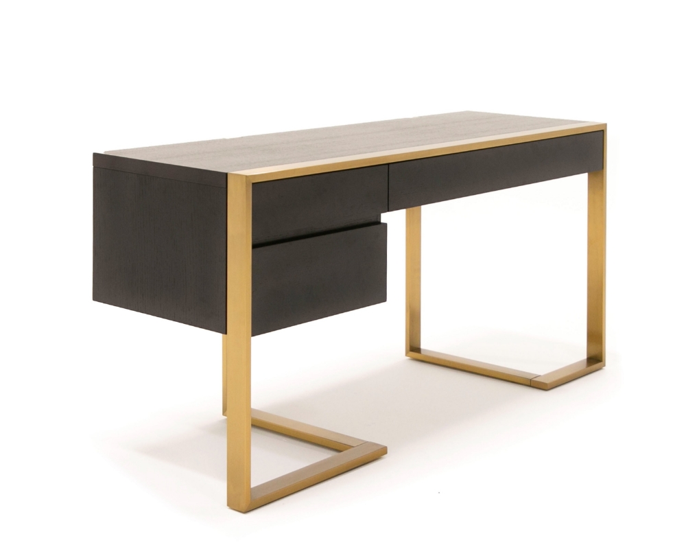 Picture of Modrest - Modern Fauna Wenge and Brass Desk