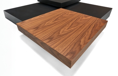 Picture of Modrest Ambry Modern Walnut and Flat Black Coffee Table