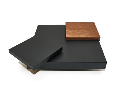 Picture of Modrest Ambry Modern Walnut and Flat Black Coffee Table