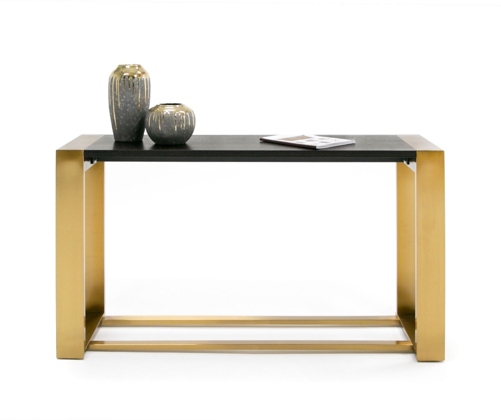 Picture of Modrest Fauna - Modern Wenge and Brass Console Table