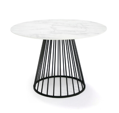 Picture of Modrest Holly - Modern Round White and Black Dining Table