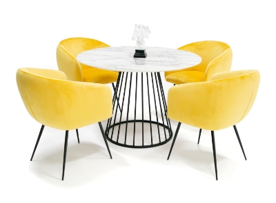 Picture of Modrest Holly - Modern Round White and Black Dining Table