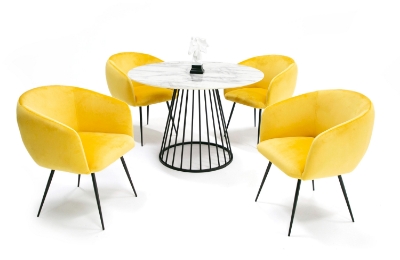 Picture of Modrest Holly - Modern Round White and Black Dining Table