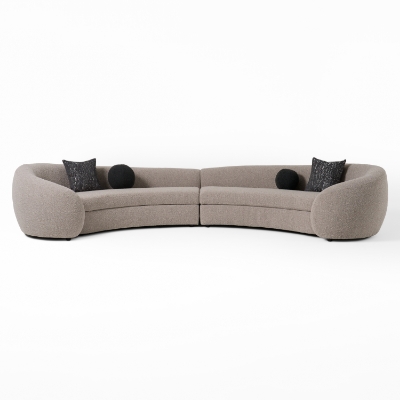 Picture of Modrest - Kilmer Modern Grey Curved Fabric Sectional Sofa