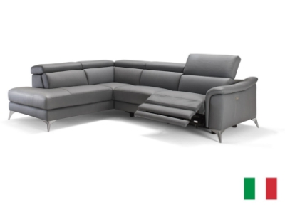 Picture of Lamod Italia Monte Carlo - Italian Modern Grey Leather LAF Sectional Sofa