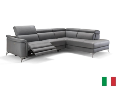 Picture of Lamod Italia Monte Carlo - Italian Modern Grey Leather RAF Sectional Sofa