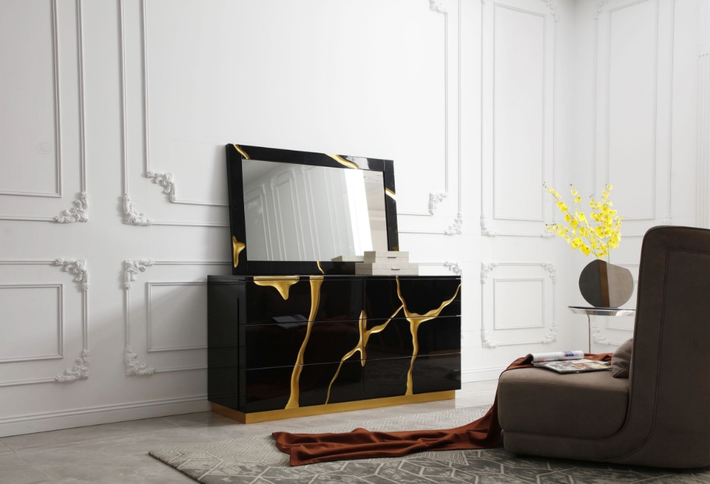 Picture of Modrest Aspen - Modern Black and Gold Dresser