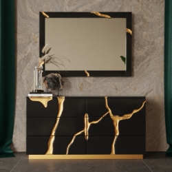 Picture of Modrest Aspen - Modern Black and Gold Dresser