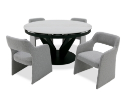 Picture of Modrest Alberta - Modern Black and White Ceramic Extendable 59"/86.5" Oval Dining Table