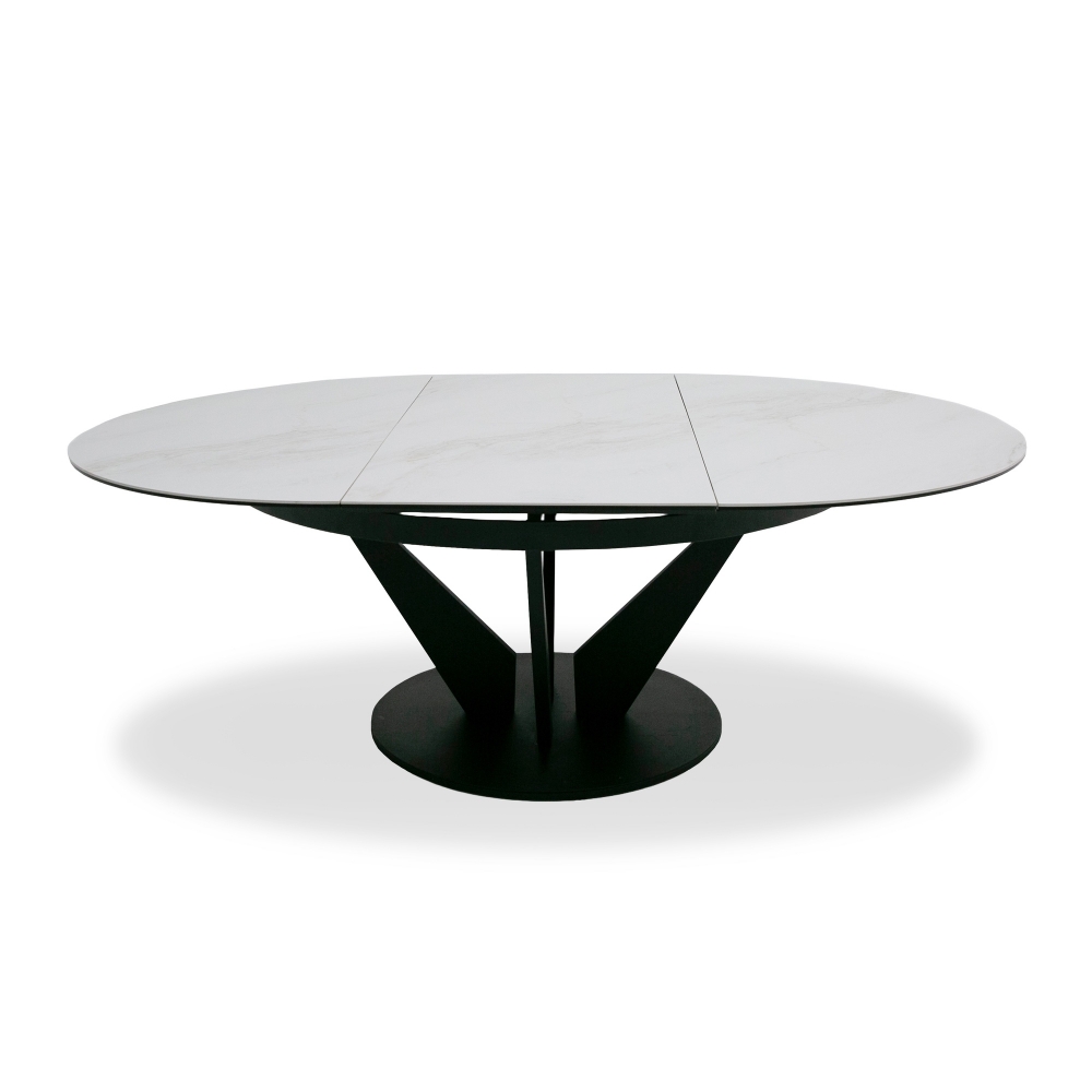 Picture of Modrest Alberta - Modern Black and White Ceramic Extendable 59"/86.5" Oval Dining Table