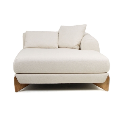 Picture of Modrest Fleury - Contemporary Cream Fabric and Walnut RAF Sectional Sofa