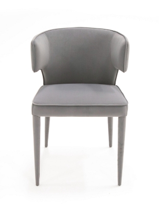 Picture of Modrest Lucero - Modern Grey Velvet Arm Dining Chair