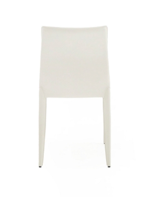 Picture of Modrest Halo - Modern Ivory Saddle Leather Dining Chair Set of 2