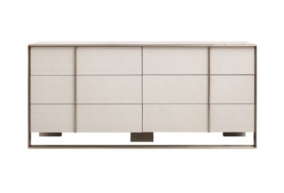 Picture of Nova Domus Cartier - Modern Beige Shagreen and Brushed Brass Dresser