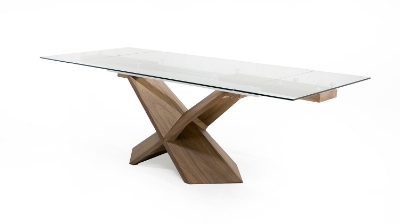 Picture of Modrest Scott - Modern Walnut and Glass Extendable 70.5"/106" Dining Table