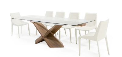 Picture of Modrest Scott - Modern Walnut and Glass Extendable 70.5"/106" Dining Table