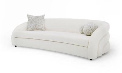 Picture of Modrest - Joshua Modern 4-Seater Curved White and Taupe Fabric Sofa