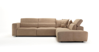 Picture of Lamod Italia Grande - Italian Desert Leather Right Facing Chaise Sectional Sofa