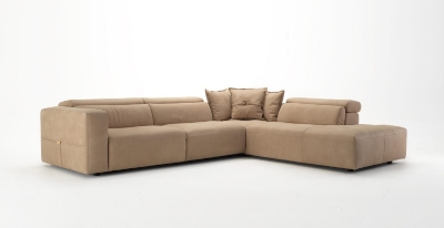 Picture of Lamod Italia Grande - Italian Desert Leather Right Facing Chaise Sectional Sofa