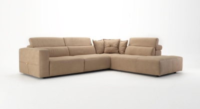 Picture of Lamod Italia Grande - Italian Desert Leather Right Facing Chaise Sectional Sofa