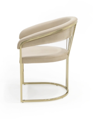 Picture of Modrest Linda - Modern Beige Velvet and Gold Dining Chair