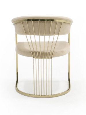 Picture of Modrest Linda - Modern Beige Velvet and Gold Dining Chair