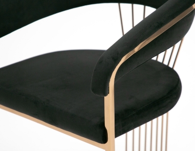 Picture of Modrest Linda - Modern Black Velvet and Rosegold Dining Chair