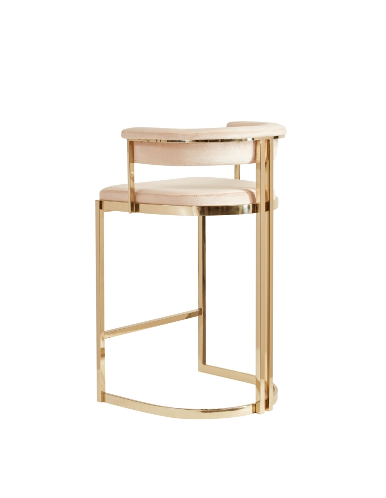 Picture of Modrest - Munith Modern Beige Velvet & Gold Counter Stool