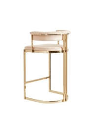 Picture of Modrest - Munith Modern Beige Velvet & Gold Counter Stool