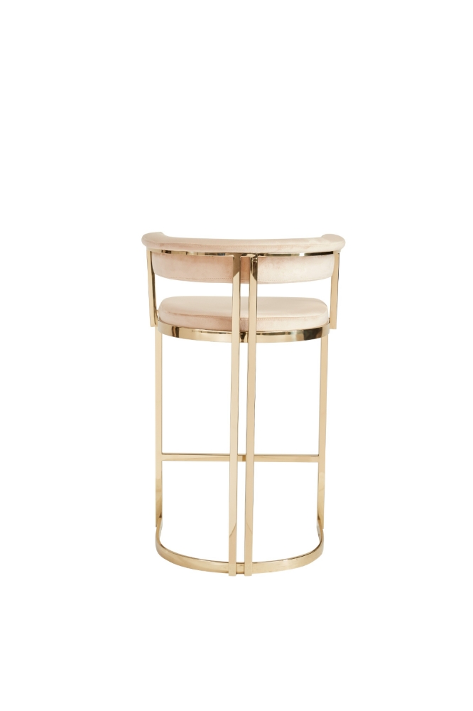 Picture of Modrest - Munith Modern Beige Velvet & Gold Counter Stool