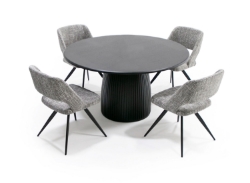 Picture of Modrest -  Lander Modern Mid Century Black Oak Round Dining Table 