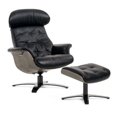 Picture of Modrest - Nowak Modern Black Lounge Chair & Ottoman Set