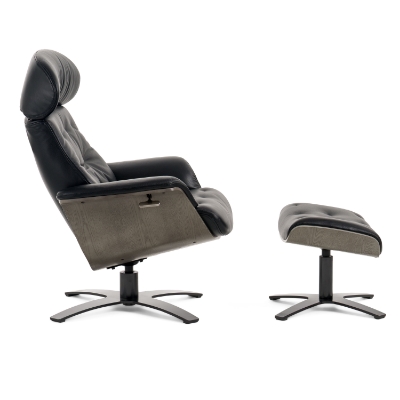 Picture of Modrest - Nowak Modern Black Lounge Chair & Ottoman Set