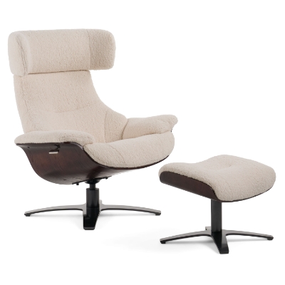 Picture of Modrest - Zahara Modern Beige Lounge Chair & Ottoman