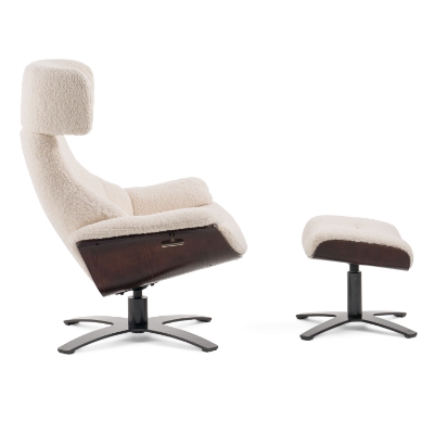 Picture of Modrest - Zahara Modern Beige Lounge Chair & Ottoman