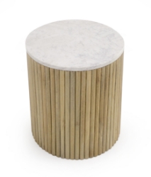 Picture of Modrest - Cambridge White Marble & Mango Round End Table