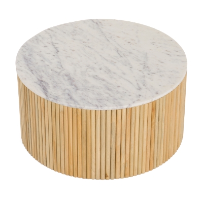 Picture of Modrest - Cambridge White Marble & Mango Round Coffee Table