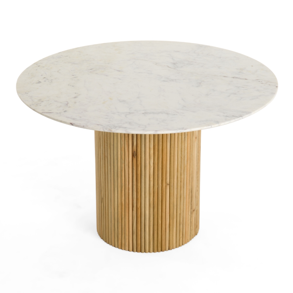 Picture of Modrest - Cambridge White Marble & Mango Round Dining Table