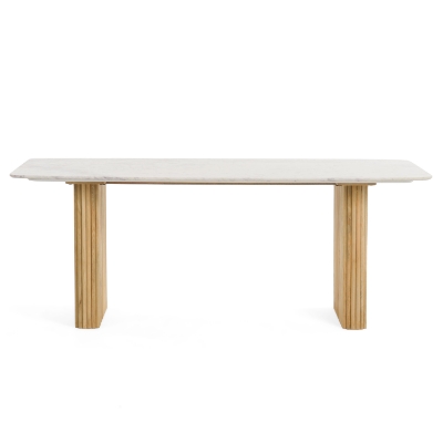 Picture of Modrest - Cambridge White Marble & Mango Rectangular Dining Table