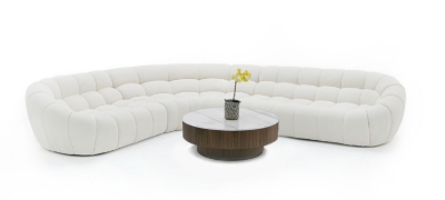 Picture of Divani Casa Yolonda - Off-White Fabric Sectional Sofa