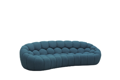 Picture of Divani Casa Yolonda - Modern Curved Dark Teal Fabric Sofa