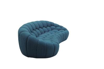 Picture of Divani Casa Yolonda - Modern Curved Dark Teal Fabric Sofa