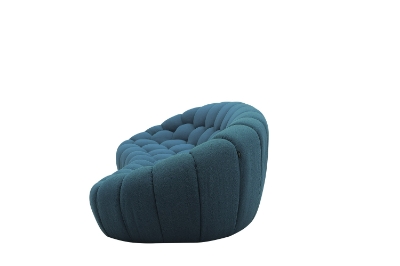 Picture of Divani Casa Yolonda - Modern Curved Dark Teal Fabric Sofa